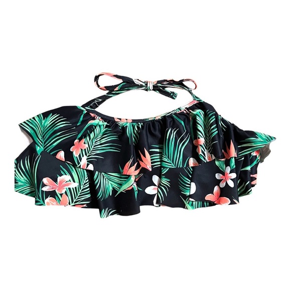 Cute Tropical Flowing Ruffle Swim Suite Top 34 - 36 - Picture 1 of 3